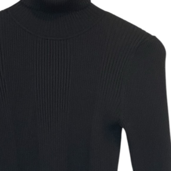 Title Nine Women’s Black Ribbed Synergy Turtleneck Sweater, Long Sleeves, Size M - Picture 5 of 13